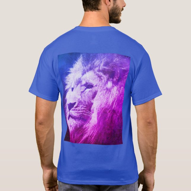 T-shirt Personnalisable Visage Lion Moderne Mens Profonde  (Dos)