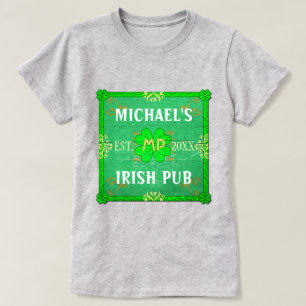 T-shirt Personnalisable Votre Nom Irish Pub Green