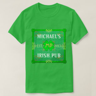 T-shirt Personnalisable votre vert irlandais nommé de Pub