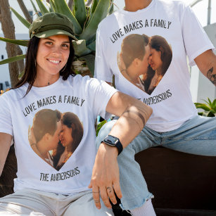 T-shirt personnalisation amour photo coeur forme et texte