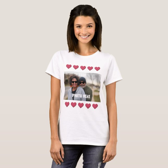 T-shirt Personnalisation de vos coeurs de photo (Devant entier)