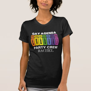 T-shirt Personnalisation LGBT Party Crew Gay Agenda Arc-en