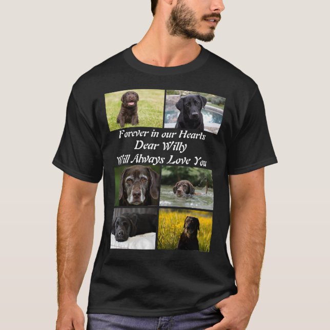 T-shirt Personnalisation moderne Pet Memorial 6 Photo Coll (Devant)