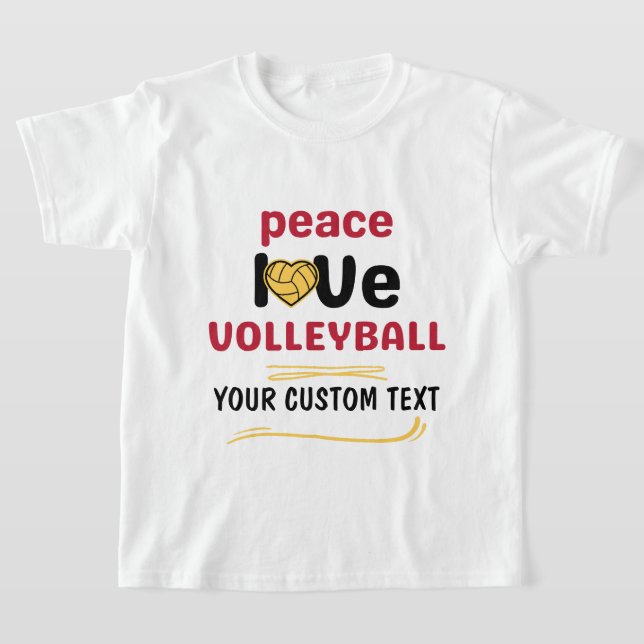 T-shirt personnalisation Peace Love Volleyball joueur text (Poser)