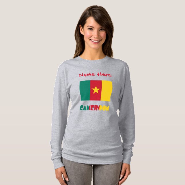 T-shirt Personnalisation rouge du drapeau camerounais et c (Devant entier)