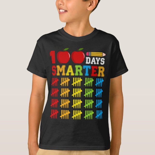 T-shirt Personnalisé 100 jours Smarter de l'école Retour à (Devant)
