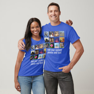 T-shirt Personnalisé 12 Photo Mosaic Couleur Collage d'ima