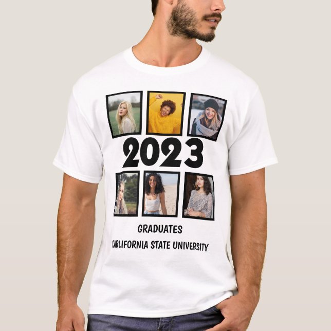 T-shirt Personnalisé 2023 Gradates 6 Photo Collage (Devant)