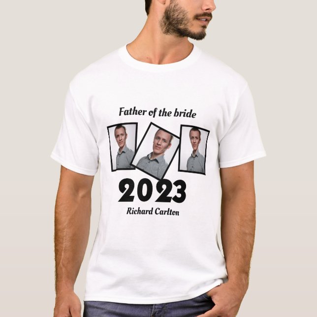 T-shirt Personnalisé 2023 Père de la mariée Photo (Devant)