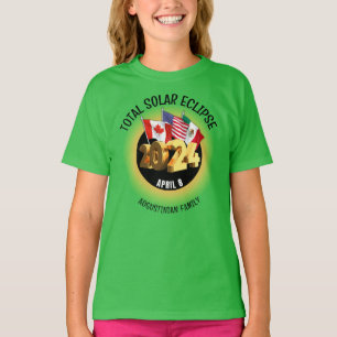 T-shirt Personnalisé 2024 TOTAL ÉLIPSE SOLAIRE Indicateurs