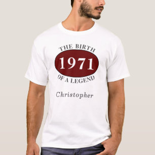T-shirt Personnalisé 50e anniversaire 1971 Naissance d'une