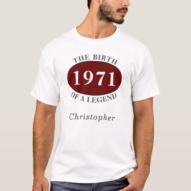 T-shirt Personnalisé 50e anniversaire 1971 Naissance d'une (Devant)