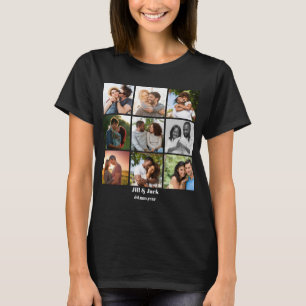 T-shirt Personnalisé 9 Photo Collage Modèle pour couples