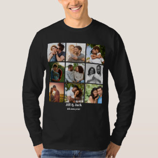 T-shirt Personnalisé 9 Photo Collage Modèle pour couples