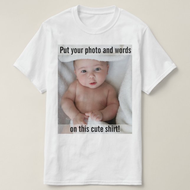 T-shirt Personnalisé Ajouter une photo et un texte (Design devant)