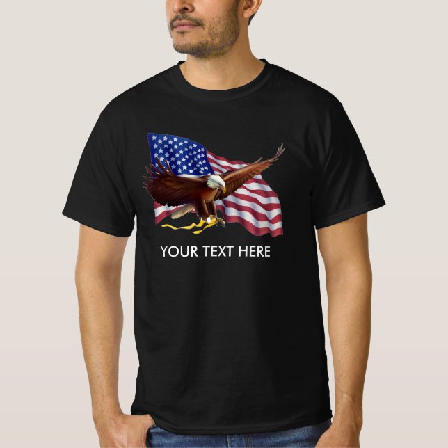T-SHIRT PERSONNALISÉ AMERICAN FLAG EAGLE PERSONNALISÉ T- (Devant)