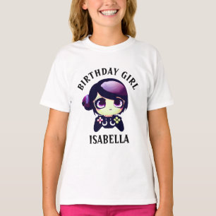 T-shirt Personnalisé Anniversaire Fille Jeu Anime Gamer