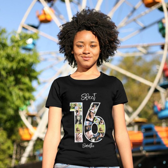 T-shirt Personnalisé Anniversaire White Girly Sweet 16 Pho (Créateur téléchargé)