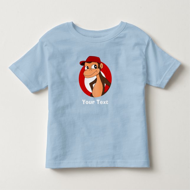 T-shirt personnalisé avec dessin animé de singe (Devant)