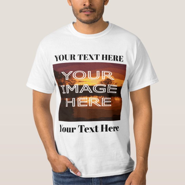 T-Shirt Personnalisé Avec Photo Et Texte (Devant)