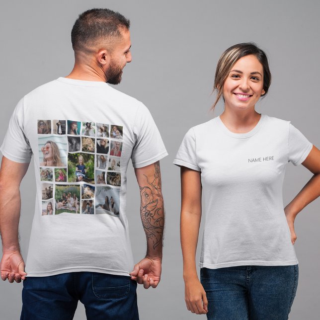 T-shirt personnalisé avec un collage de 24 photos (Créateur téléchargé)