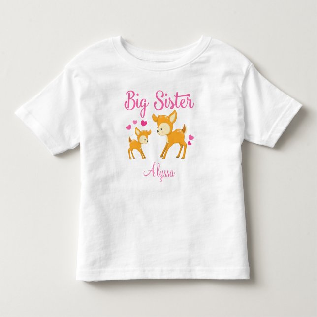 T-shirt personnalisé Big Sister Deer (Devant)