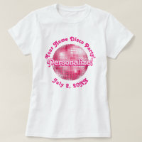 T-Shirt personnalisé Boule à facettes Rétro Rose