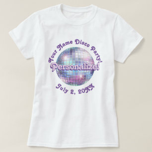 T-Shirt Personnalisé Boule de Disco Rétro Violet
