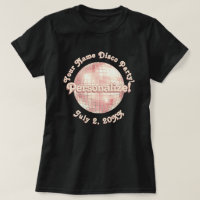T-Shirt Personnalisé Boule Disco Rétro Or Rose