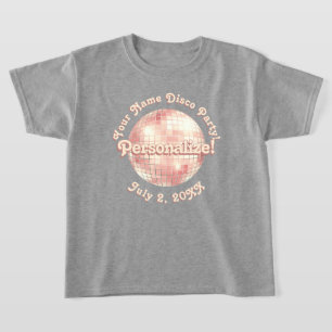 T-Shirt personnalisé Boule Disco Rétro Or Rose