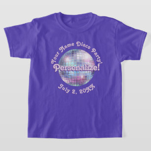 T-Shirt Personnalisé Boule Disco Rétro Violet