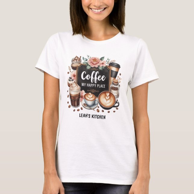 T-shirt ☕ Personnalisé Café Cuisine Café Café Café Joyeux  (Devant)