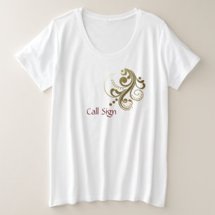 T-shirt personnalisé Call Sign Women's Gold Scroll