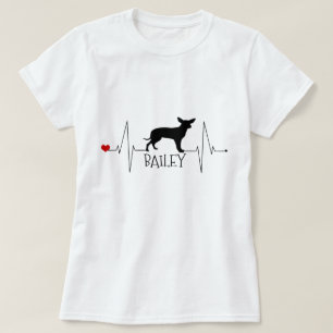 T-shirt Personnalisé Chihuahua Aimer Mon Chien Coeur Beat