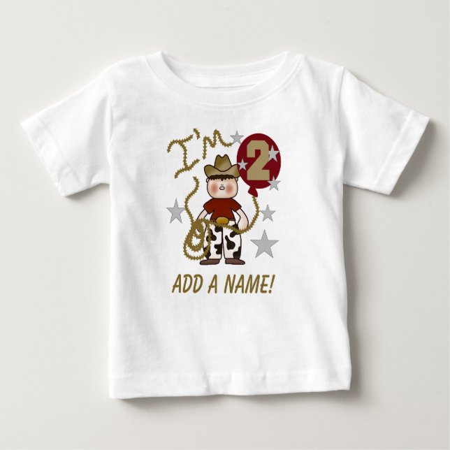 T-shirt Personnalisé Cowboy 2nd Birthday (Devant)
