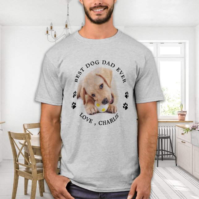 T-shirt Personnalisé Cute Pet Photo Best Chien Papa Jamais (Créateur téléchargé)