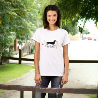 T-shirt Personnalisé Dachshund Aimer Mon Coeur Chien Beat
