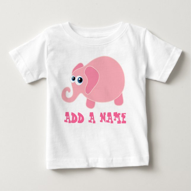 T-shirt personnalisé de bébé d'éléphant (Devant)