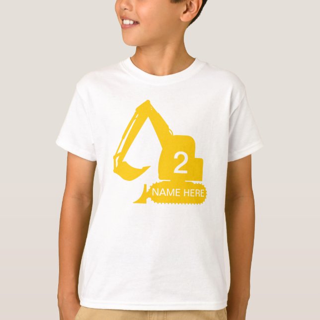 T-shirt personnalisé de construction avec le nom (Devant)