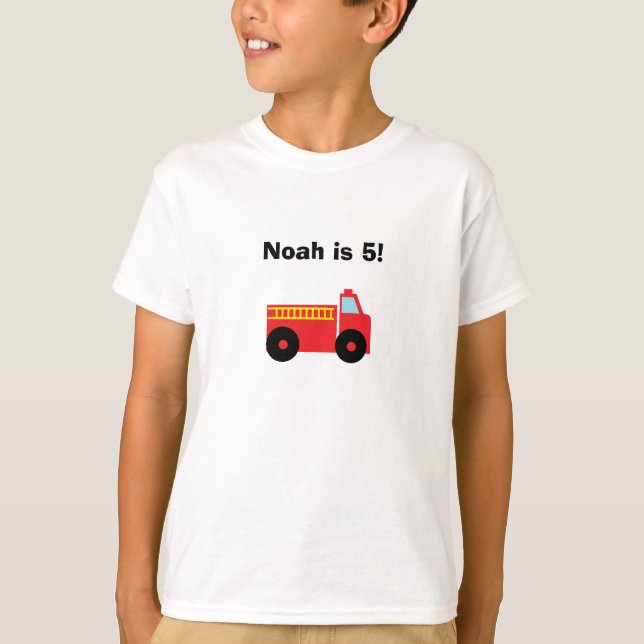T-shirt personnalisé de "Firetruck" (Devant)