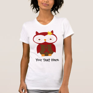 T-shirt personnalisé de hibou de ruban de