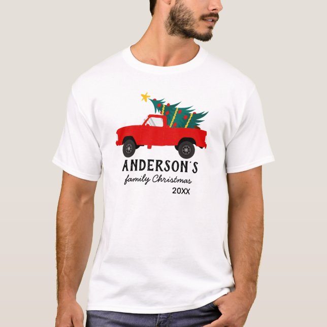 T-shirt personnalisé de Noël de famille (Devant)
