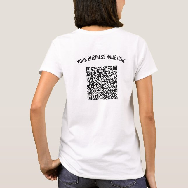 T-shirt personnalisé de texte et de couleur QR Cod (Dos)