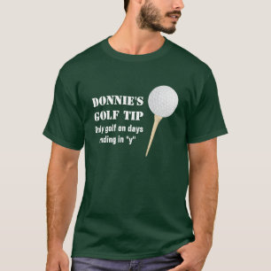 T-shirt personnalisé de vert de golfeur de bout d