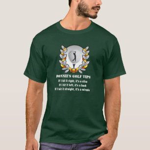 T-shirt personnalisé de vert de golfeur de bout de