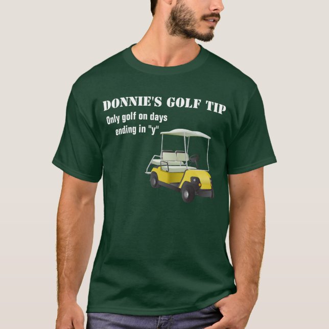 T-shirt personnalisé de vert de golfeur de bout de (Devant)
