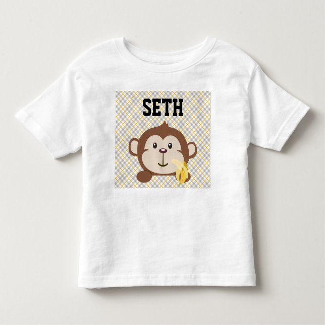 T-shirt personnalisé d'enfant en bas âge de singe, (Devant)