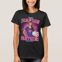 T-shirt personnalisé d'équipe de sport senior rose