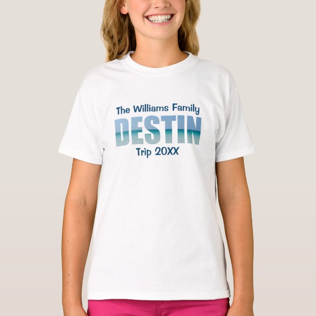 T-shirt Personnalisé Destin Beach Vacances Enfants (Devant)