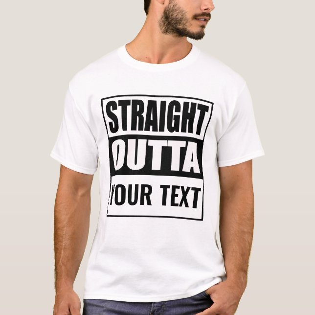 T-shirt Personnalisé DROIGHT OUTTA - ajoutez votre texte i (Devant)